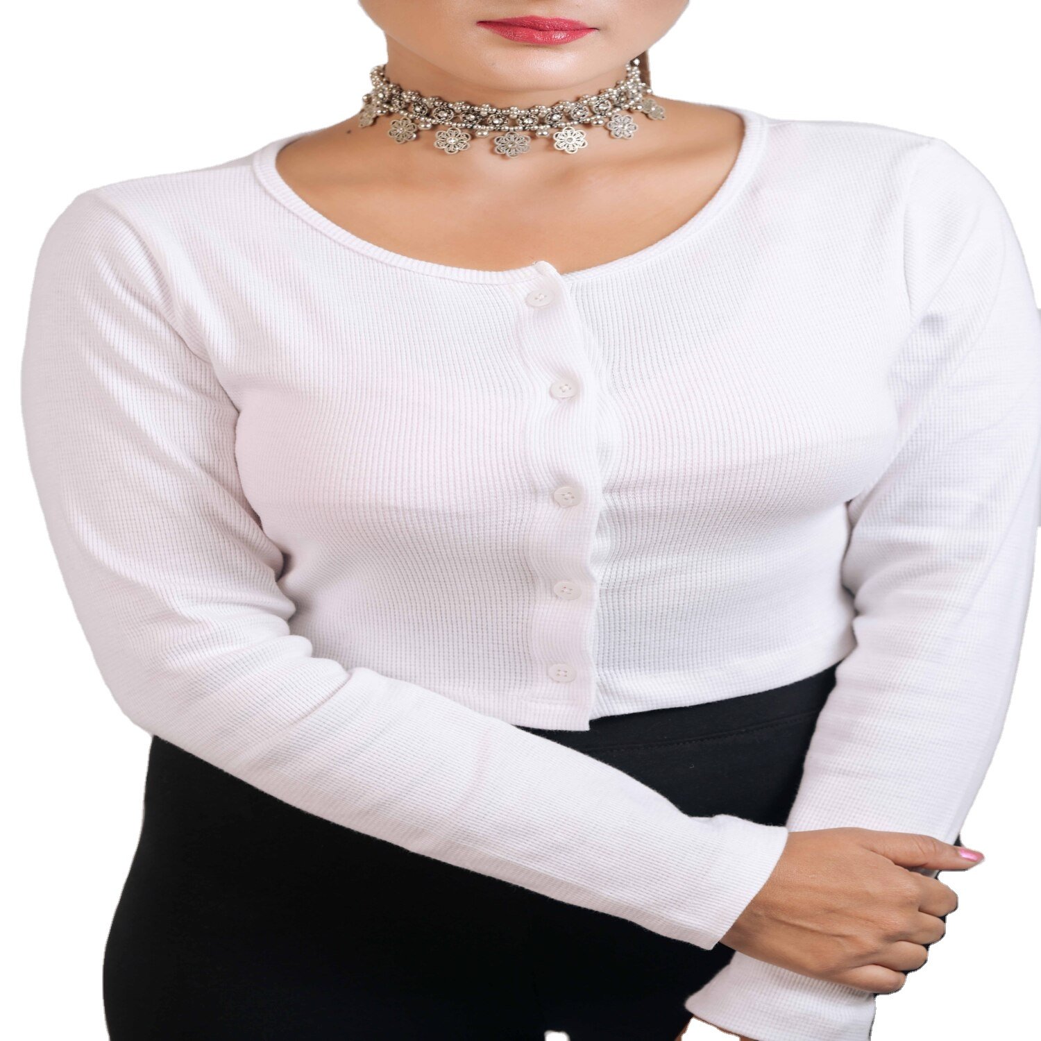 Ribbed Blouse Long sleeve
