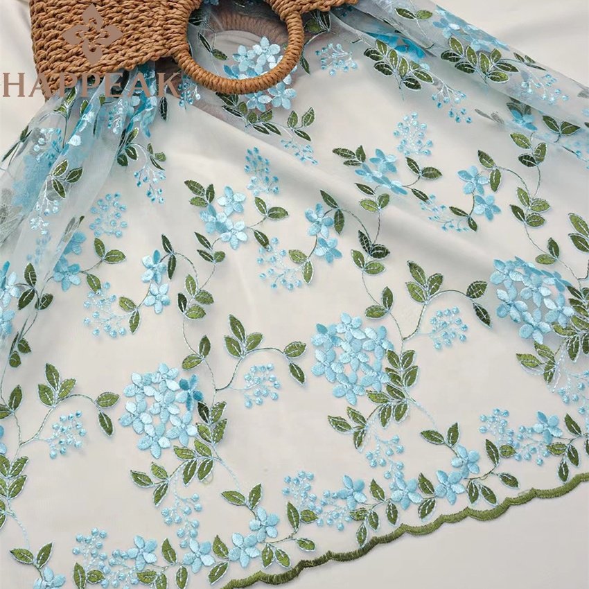 HAPPEAK China Wholesale Guipure Embroidery Lace Fabric Bridal Tulle Net Embroidered Fabric