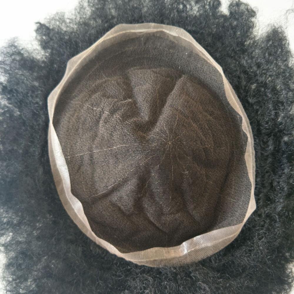 Hot Selling 12mm 6mm Afro Wave and Loose Wave Full Lace Hair Toupee for Black Men and Women