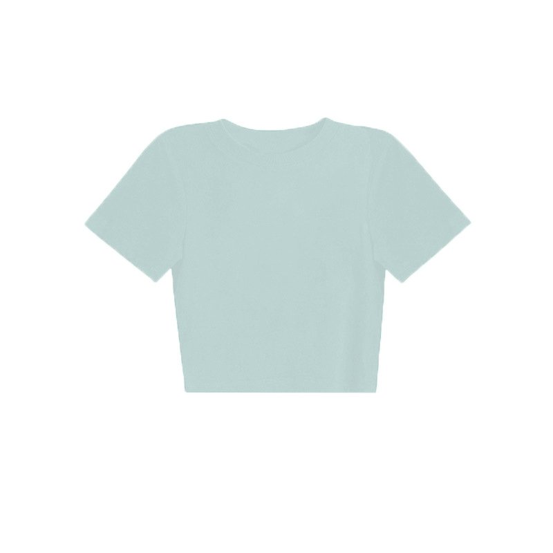 220gsm 92% Cotton 8% Spandex Custom Logo Printed Women Ribbed Crop Tshirt Wholesale