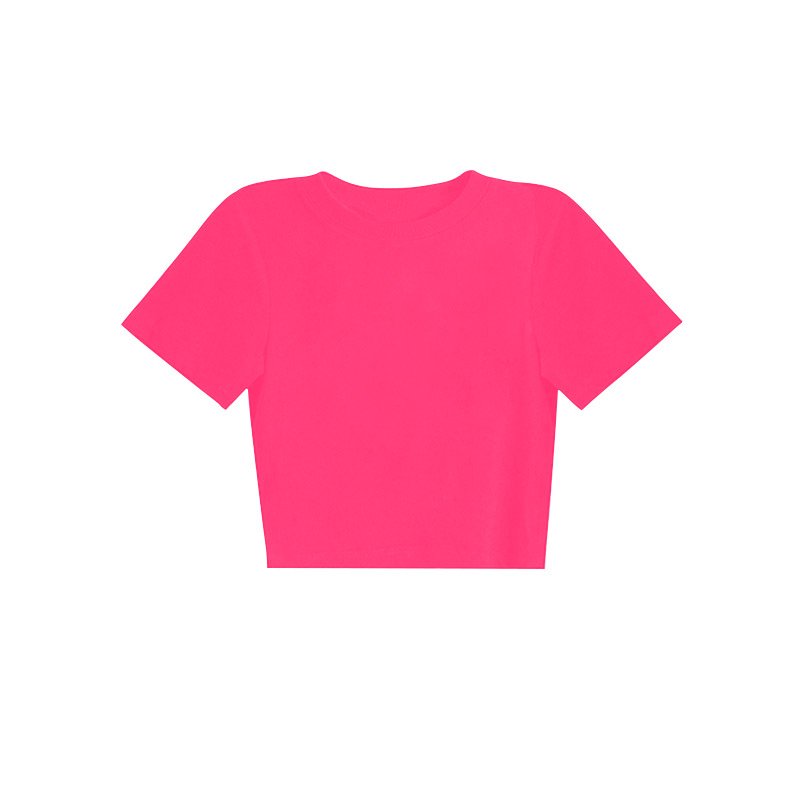 220gsm 92% Cotton 8% Spandex Custom Logo Printed Women Ribbed Crop Tshirt Wholesale