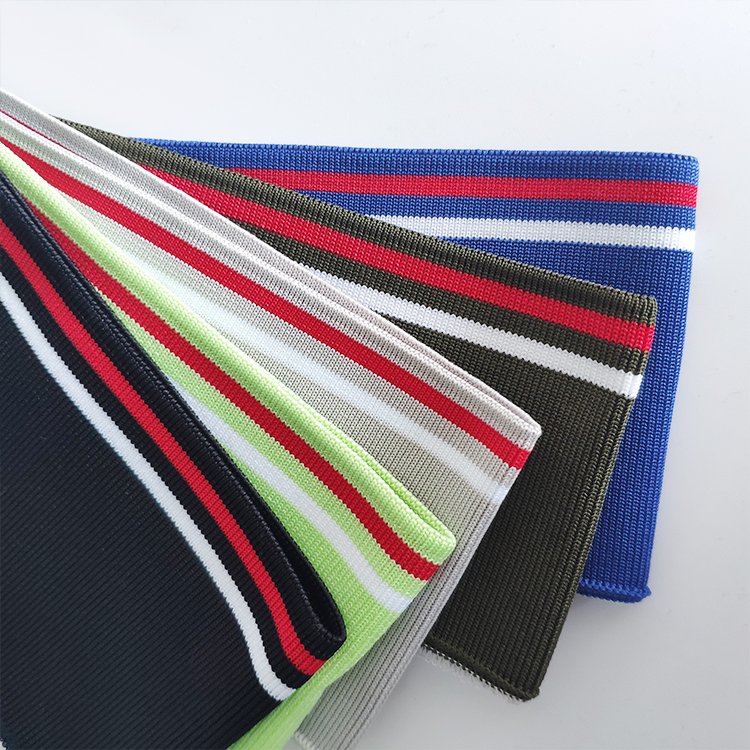 2024 Plain Ribbing 1X1 Polyester Flat Knit Rib fabric Solid Color Collar For POLO Shirt Full Collar Popular