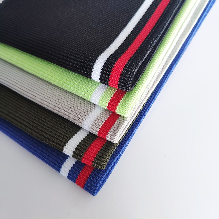 2024 Plain Ribbing 1X1 Polyester Flat Knit Rib fabric Solid Color Collar For POLO Shirt Full Collar Popular