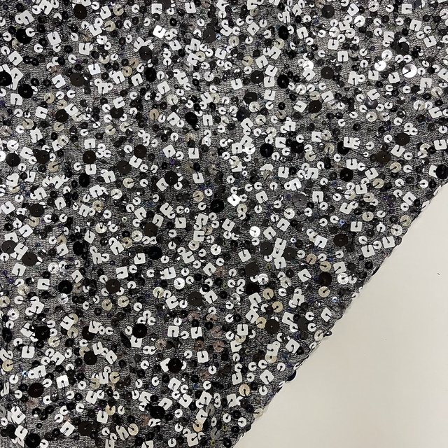 gray mesh mix sequins mix color embroidery lace mesh fabric for set suit