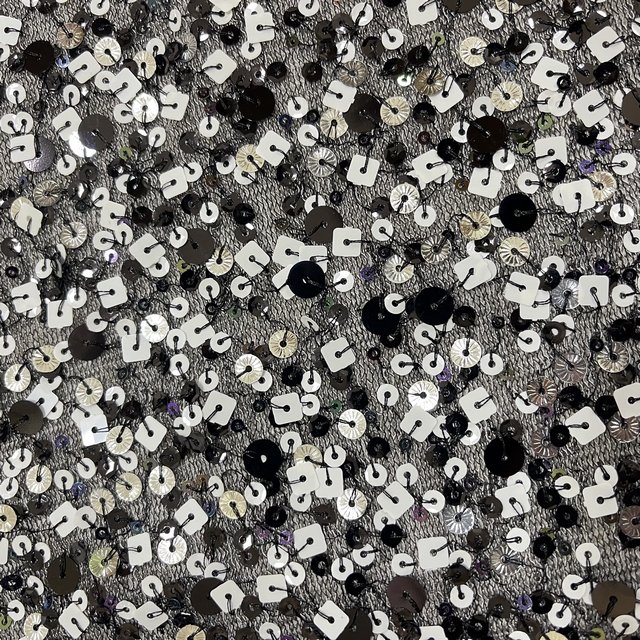 gray mesh mix sequins mix color embroidery lace mesh fabric for set suit