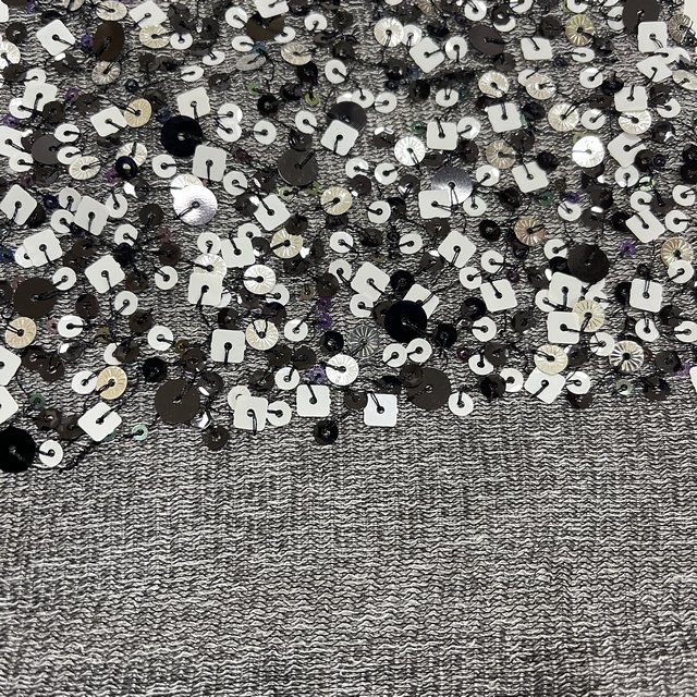 gray mesh mix sequins mix color embroidery lace mesh fabric for set suit