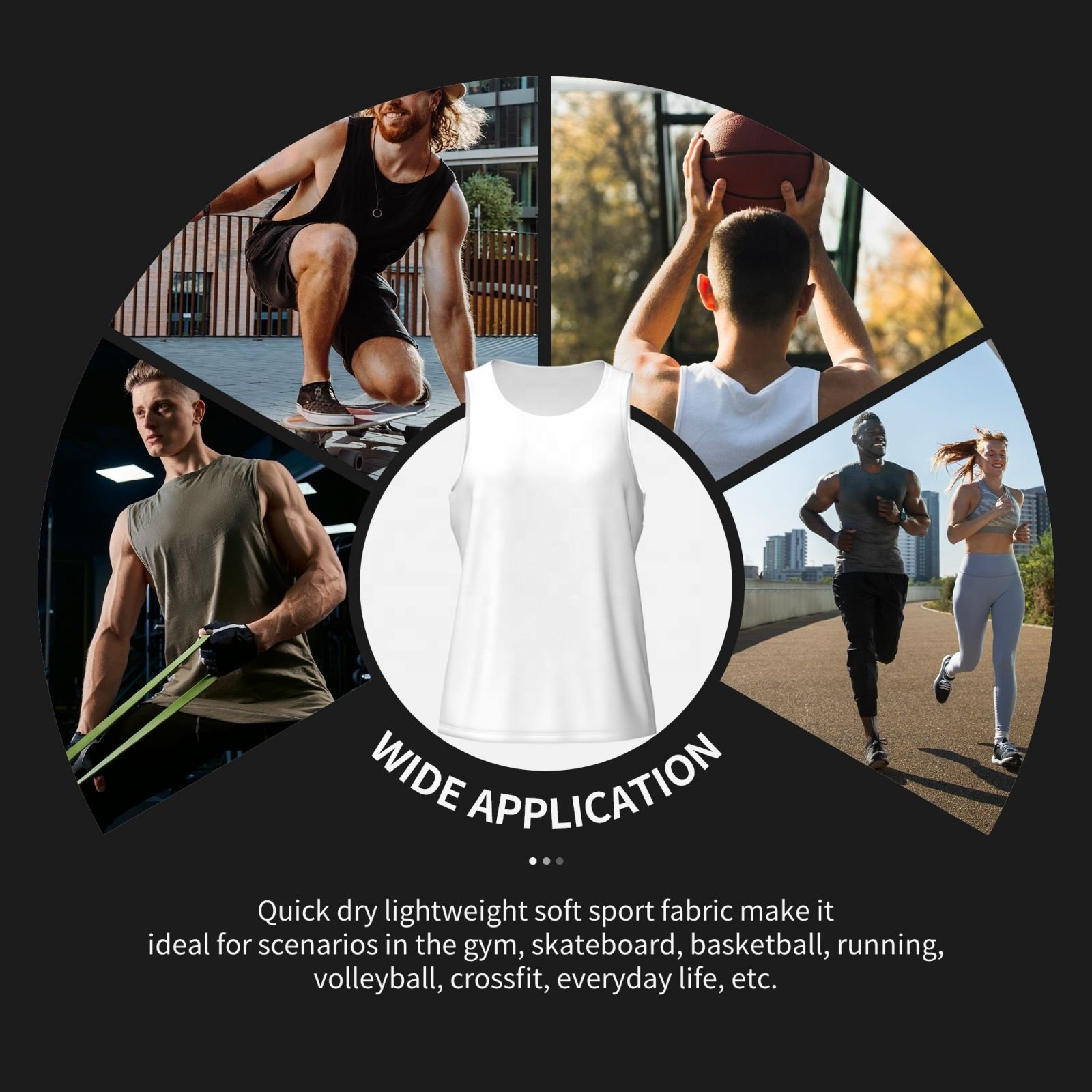 Quick Dry High Quality Fitness Bodybuilding Custom Designs Gym Tank Tops Men Singlet Casual 100% Polyester Street wear Vest