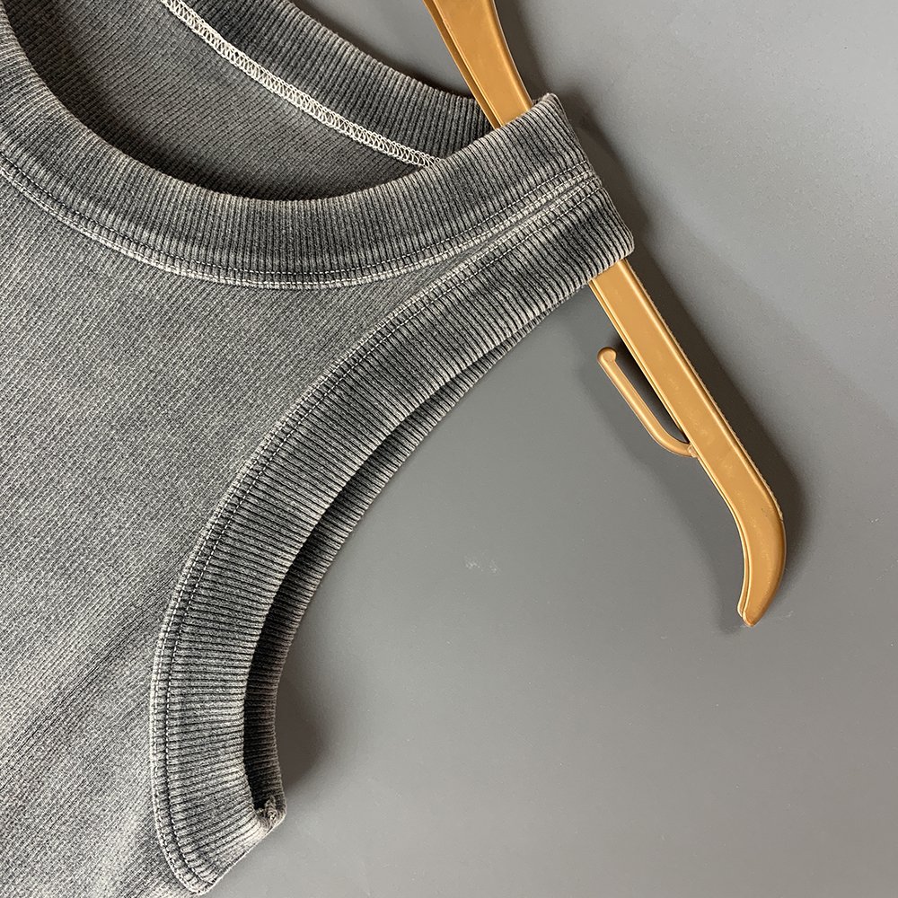 Hot Sale Cotton Men's Regular o Neck Tank Tops Length Ribbed Tight shockproof Knit Soft Workout Tank Top