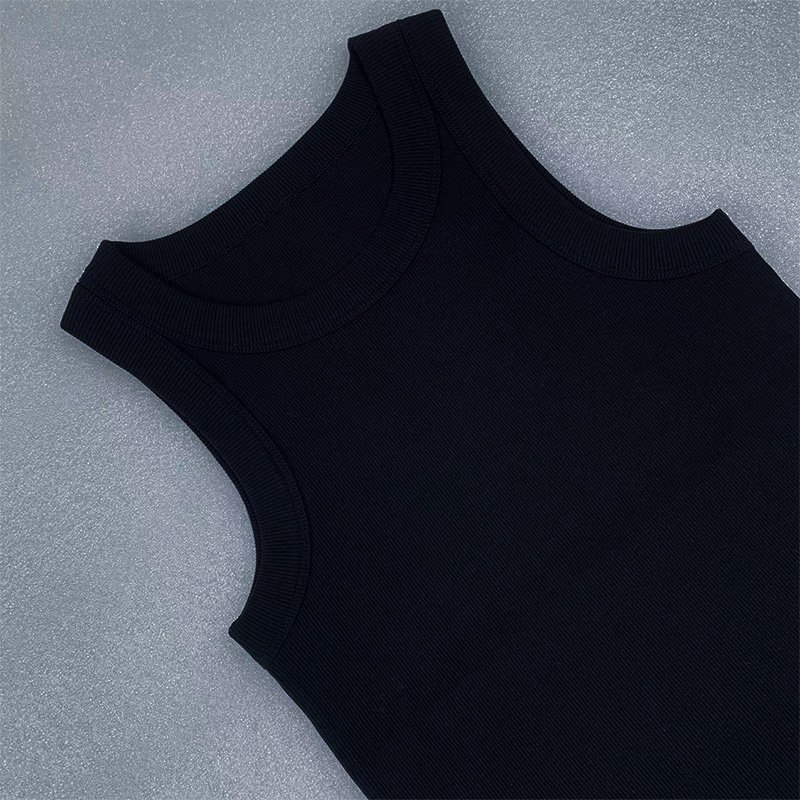 Hot Sale Cotton Men's Regular o Neck Tank Tops Length Ribbed Tight shockproof Knit Soft Workout Tank Top