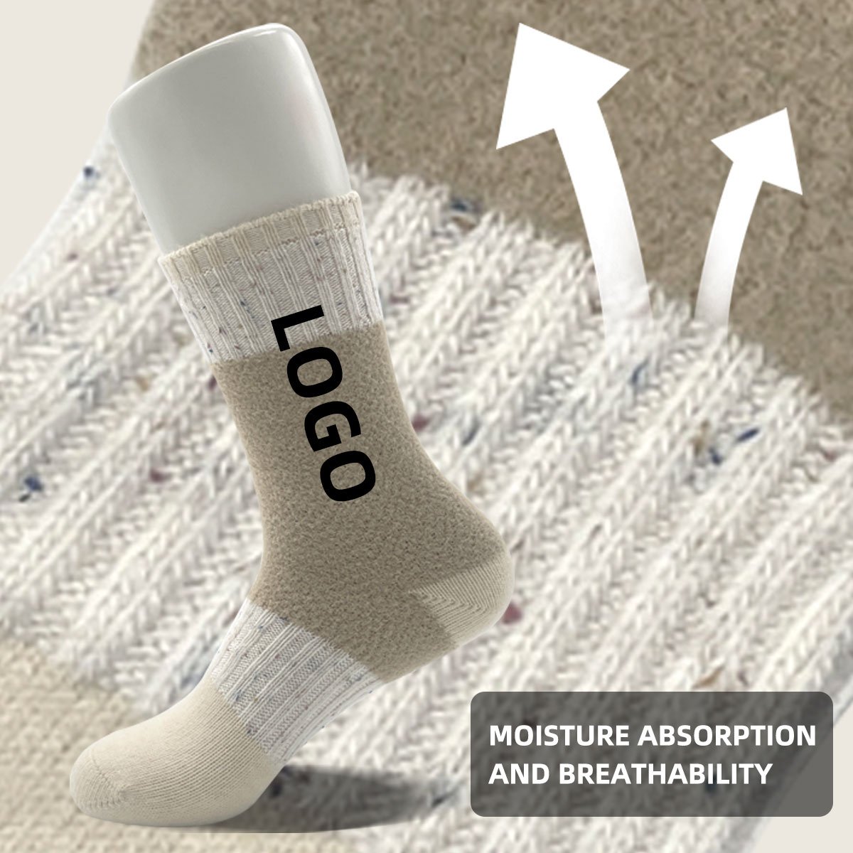 Wool winter socks unisex hosiery custom 2024 breathable sweat-absorption terry socks men winter socks for women