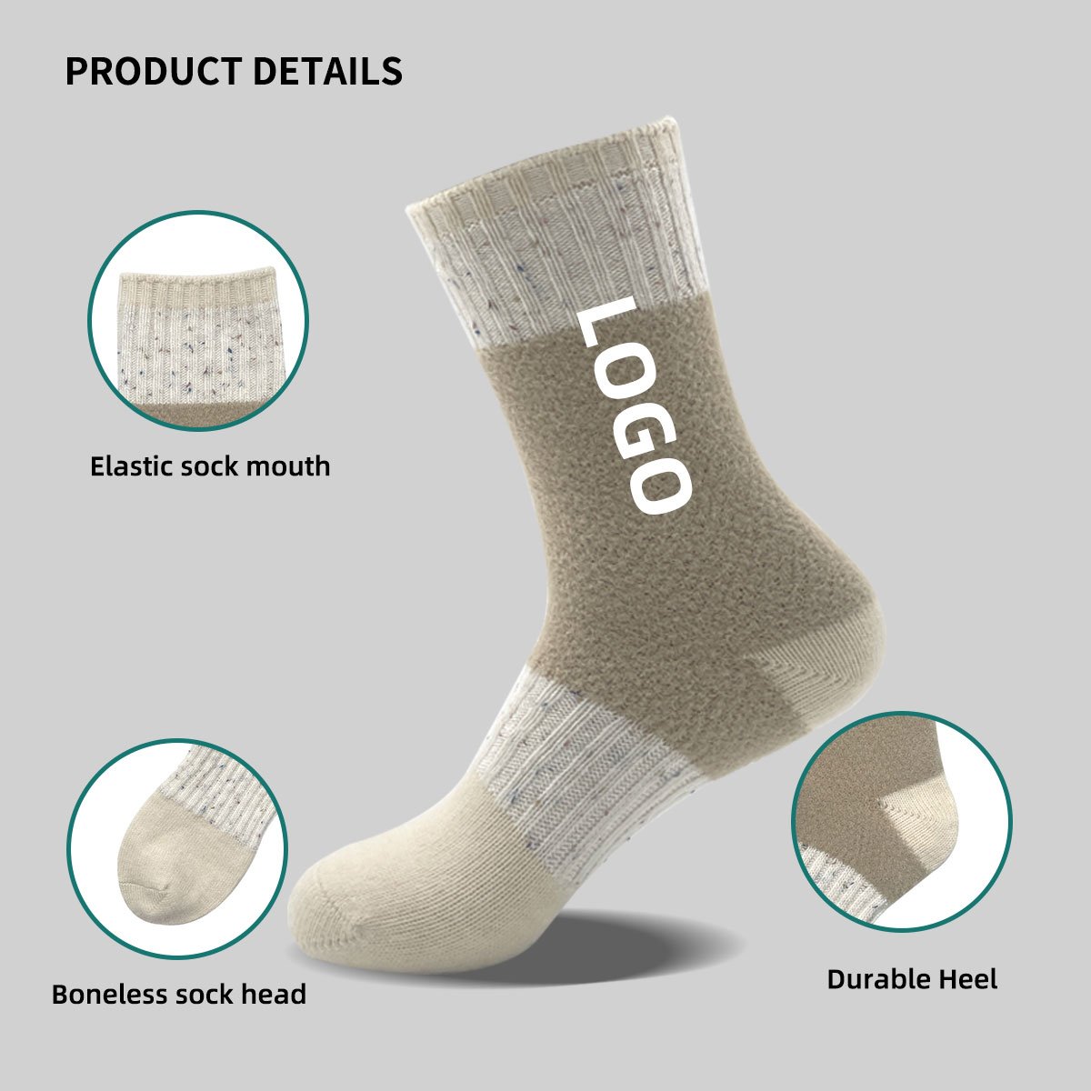 Wool winter socks unisex hosiery custom 2024 breathable sweat-absorption terry socks men winter socks for women