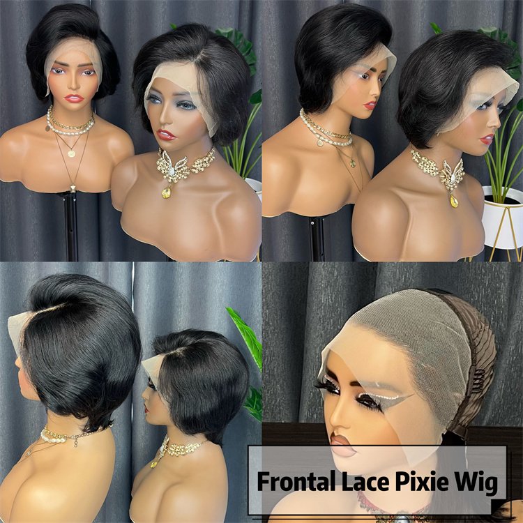 Pixie Cut Human Hair Short Bob Wigs Side Part Straight Lace Front Wigs Glueless Hd Transparent Lace Frontal Wig