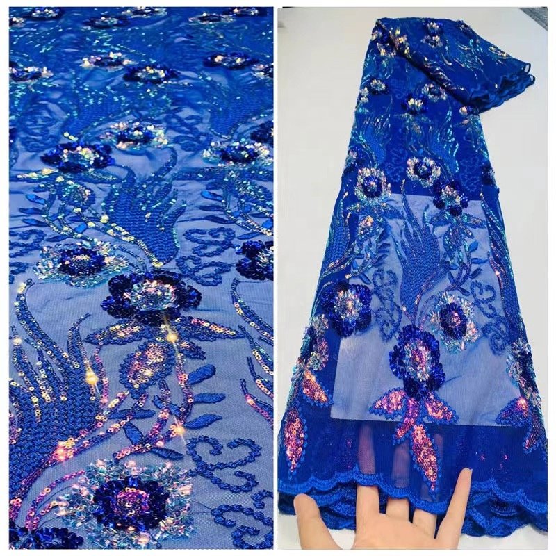European American Embroidery France Lace dress accessories dyed thin lace cloth fabric for evening wedding dress