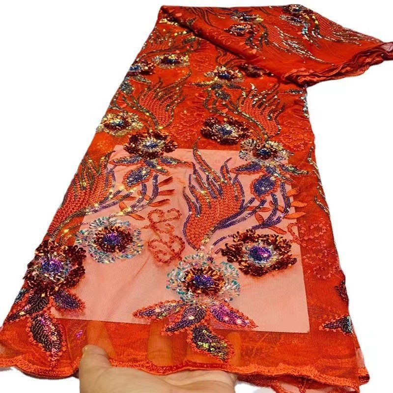 European American Embroidery France Lace dress accessories dyed thin lace cloth fabric for evening wedding dress