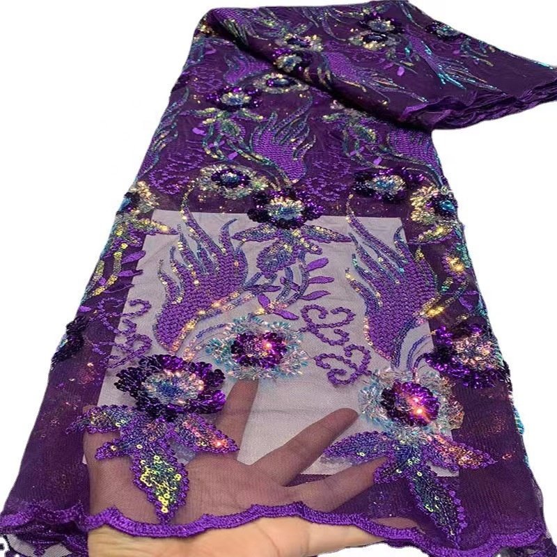 European American Embroidery France Lace dress accessories dyed thin lace cloth fabric for evening wedding dress