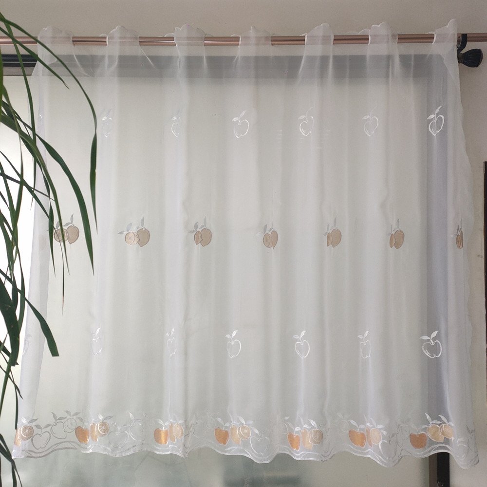 Fruit Embroidery Fashions Short Window Curtain Fabric For Kitchen