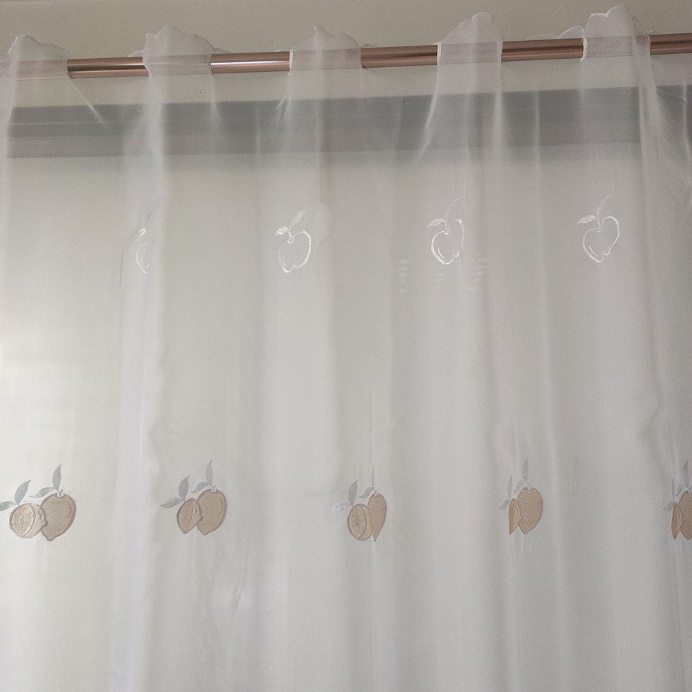 Fruit Embroidery Fashions Short Window Curtain Fabric For Kitchen