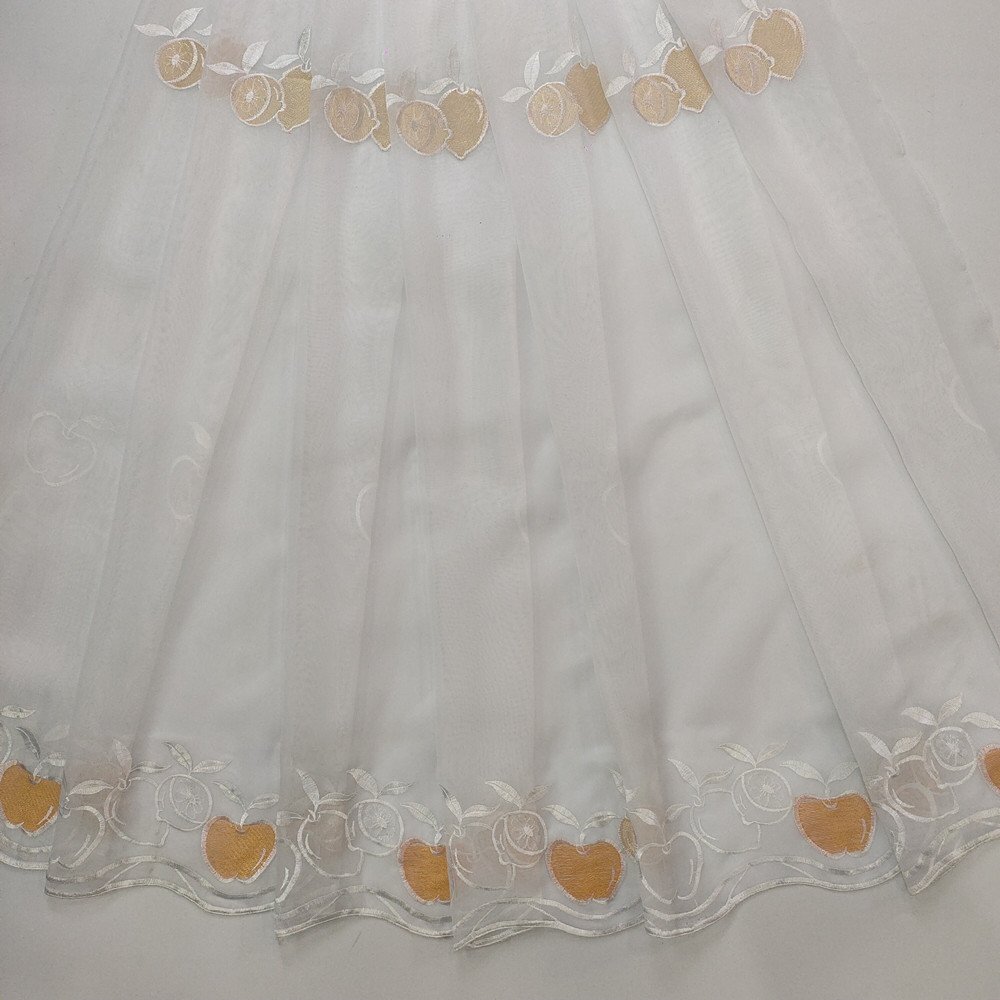 Fruit Embroidery Fashions Short Window Curtain Fabric For Kitchen