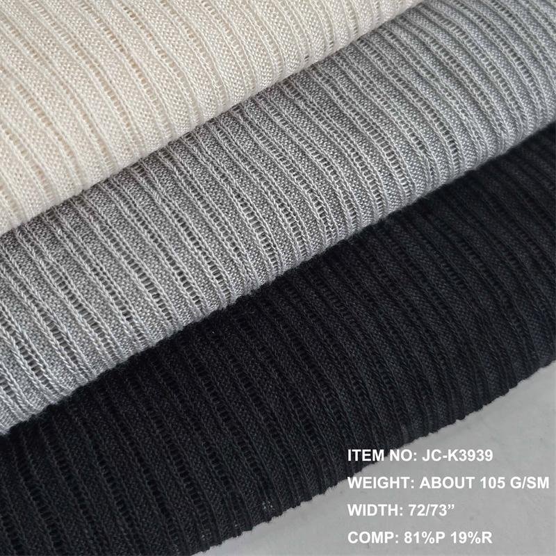 Hot Sale Knitted 105 G/SM Polyester Cotton Spandex Rib Fabric Knitted Rib Fabric For Winter Garment
