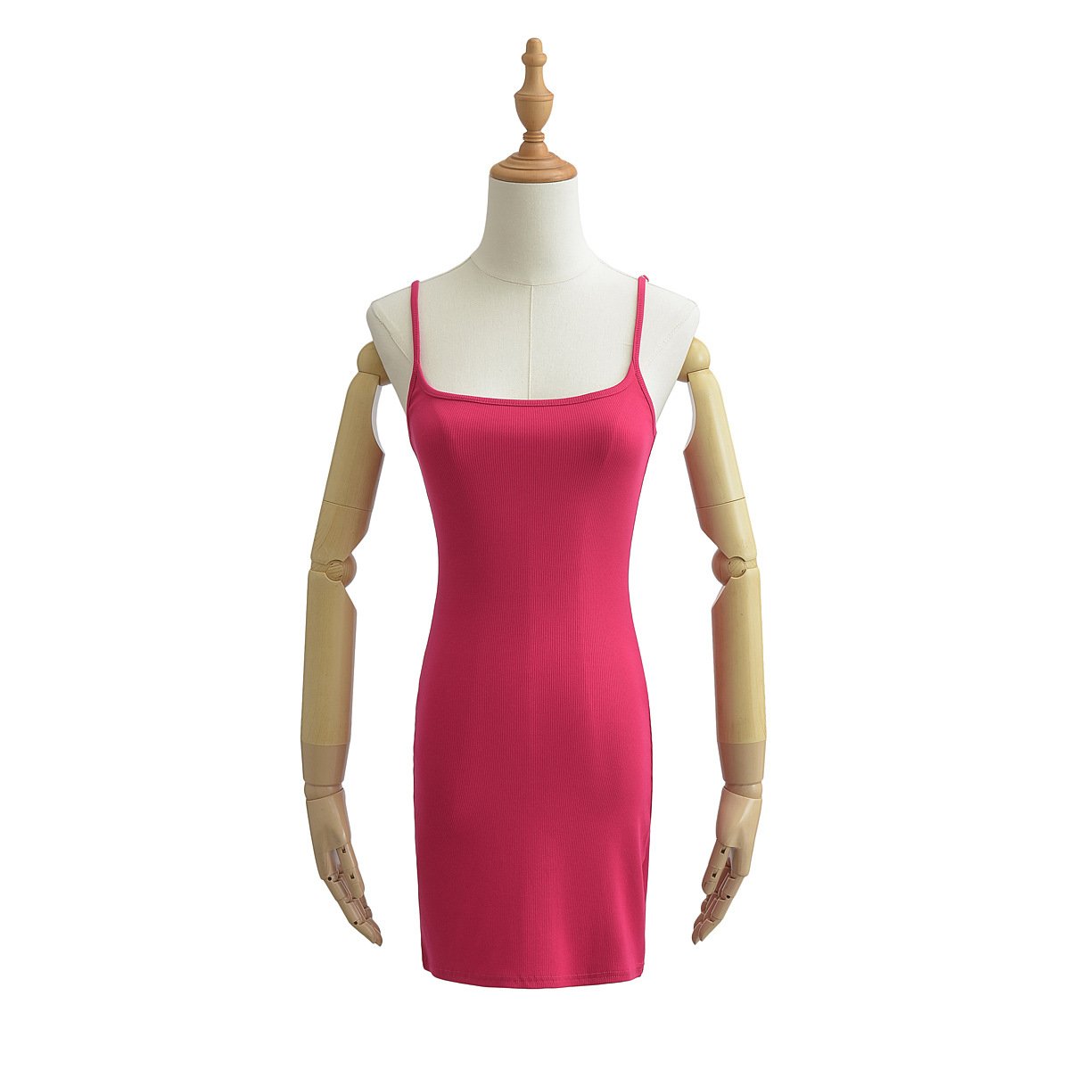 ladies ribbed knit hot pink Eshow dupe bodycon sexy mini dress women night slip casual woman dress wholesale 2024 Summer