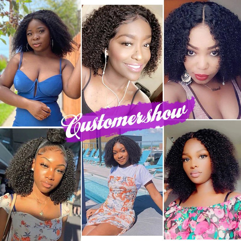 Human Hair Wigs For Black Women Afro Kinky Curly Bob Wig Wholesale Virgin Brazilian Lace Front Human Hair Wig Vendors