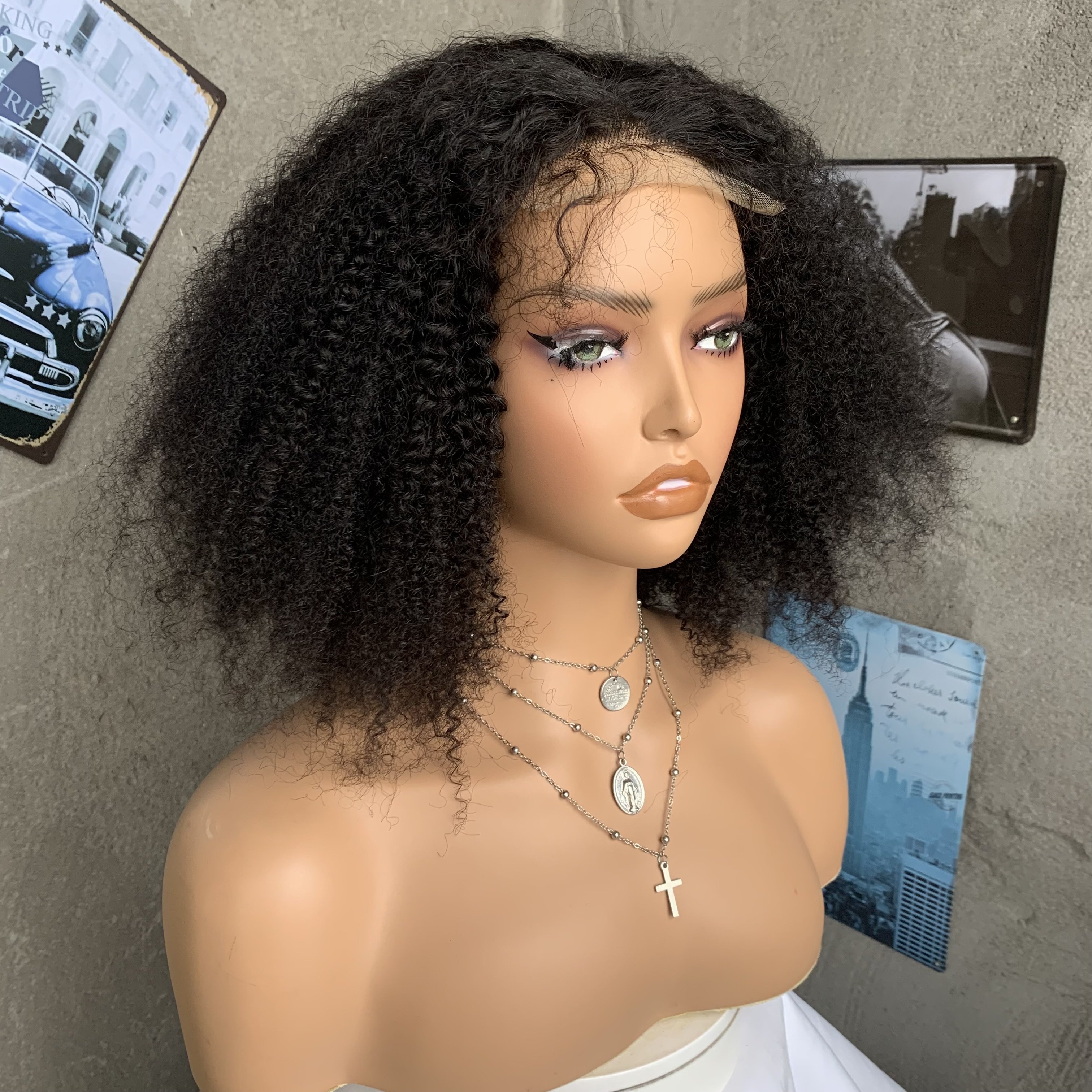 Human Hair Wigs For Black Women Afro Kinky Curly Bob Wig Wholesale Virgin Brazilian Lace Front Human Hair Wig Vendors