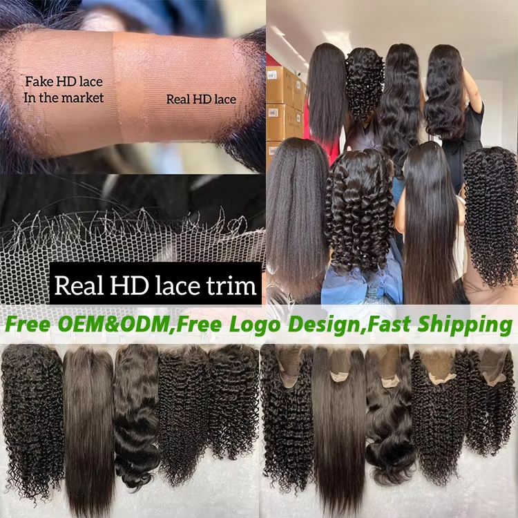 Raw 180% Density Straight Indian Human Hair Wigs Glueless13*6 Hd Transparent Lace Front Wigs Bone Straight Remy Hair Hd Lace Wig
