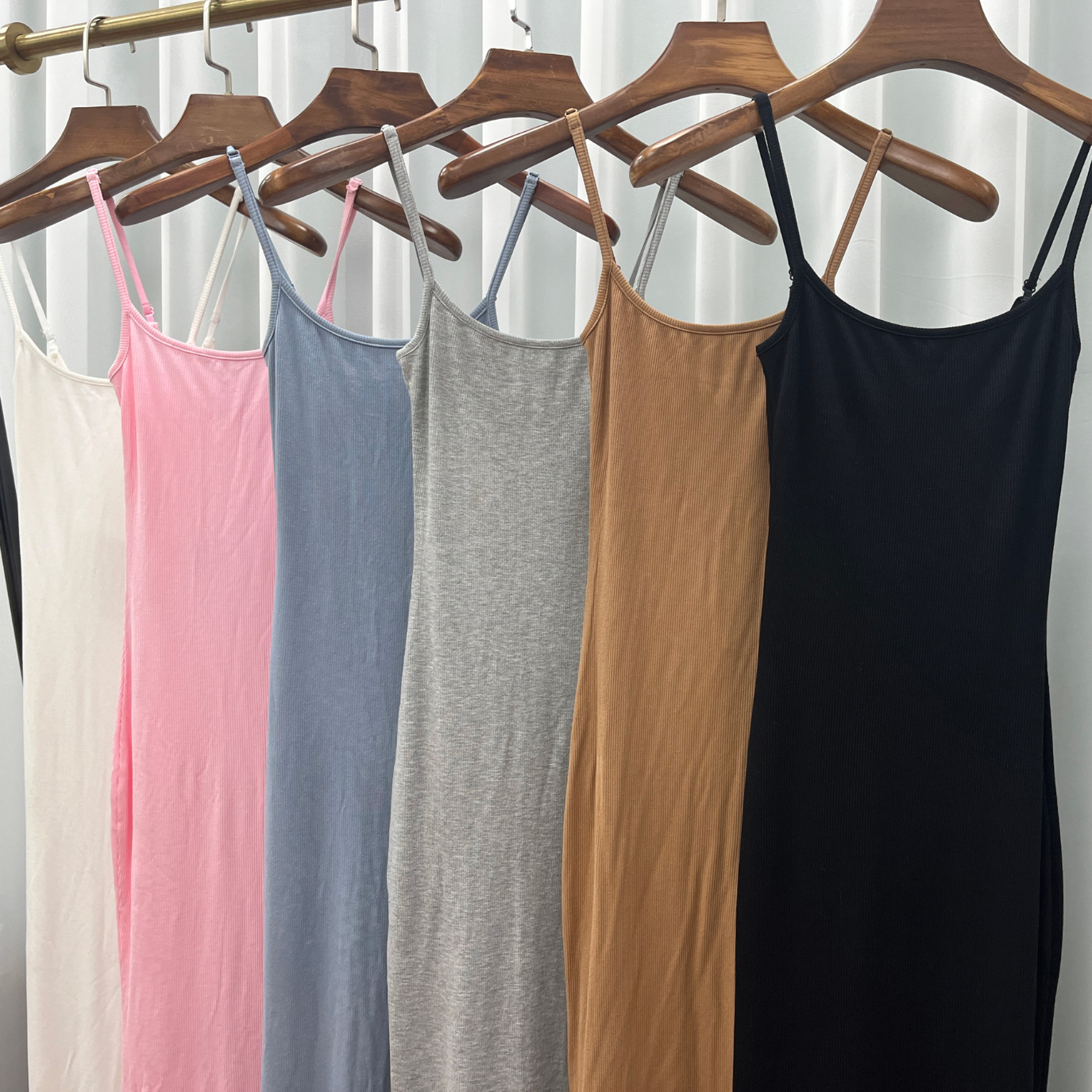 Luxury Women's Maxi High Quality Linen Spaghetti Strap Tank Top Breathable Floor-Length Slip Skimmed Plus Size Options Summer