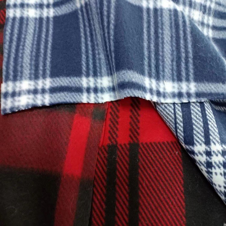 Good Quality custom thick warm double-sided rib printed flannel coral fleece fabric for shoe and cloth