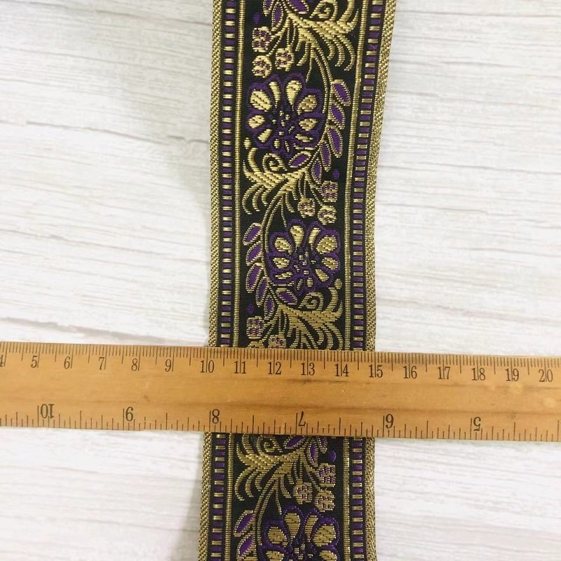 Ethnic Style Lace Jacquard Webbing Woven Tape For Garment Accessories Width 5cm ST-906