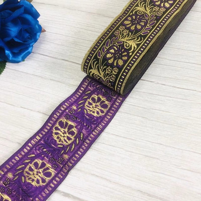 Ethnic Style Lace Jacquard Webbing Woven Tape For Garment Accessories Width 5cm ST-906