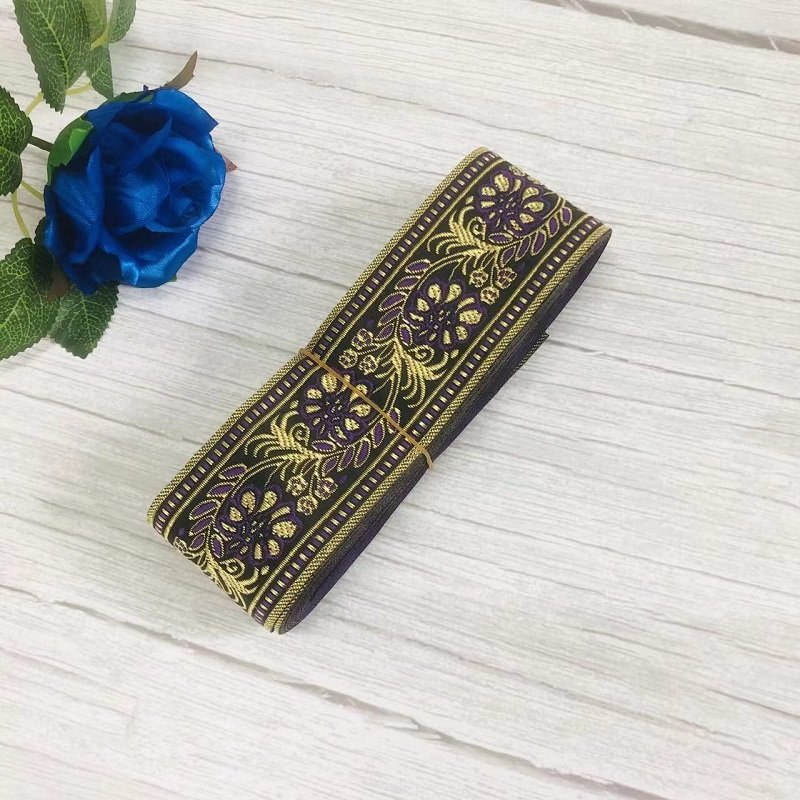 Ethnic Style Lace Jacquard Webbing Woven Tape For Garment Accessories Width 5cm ST-906