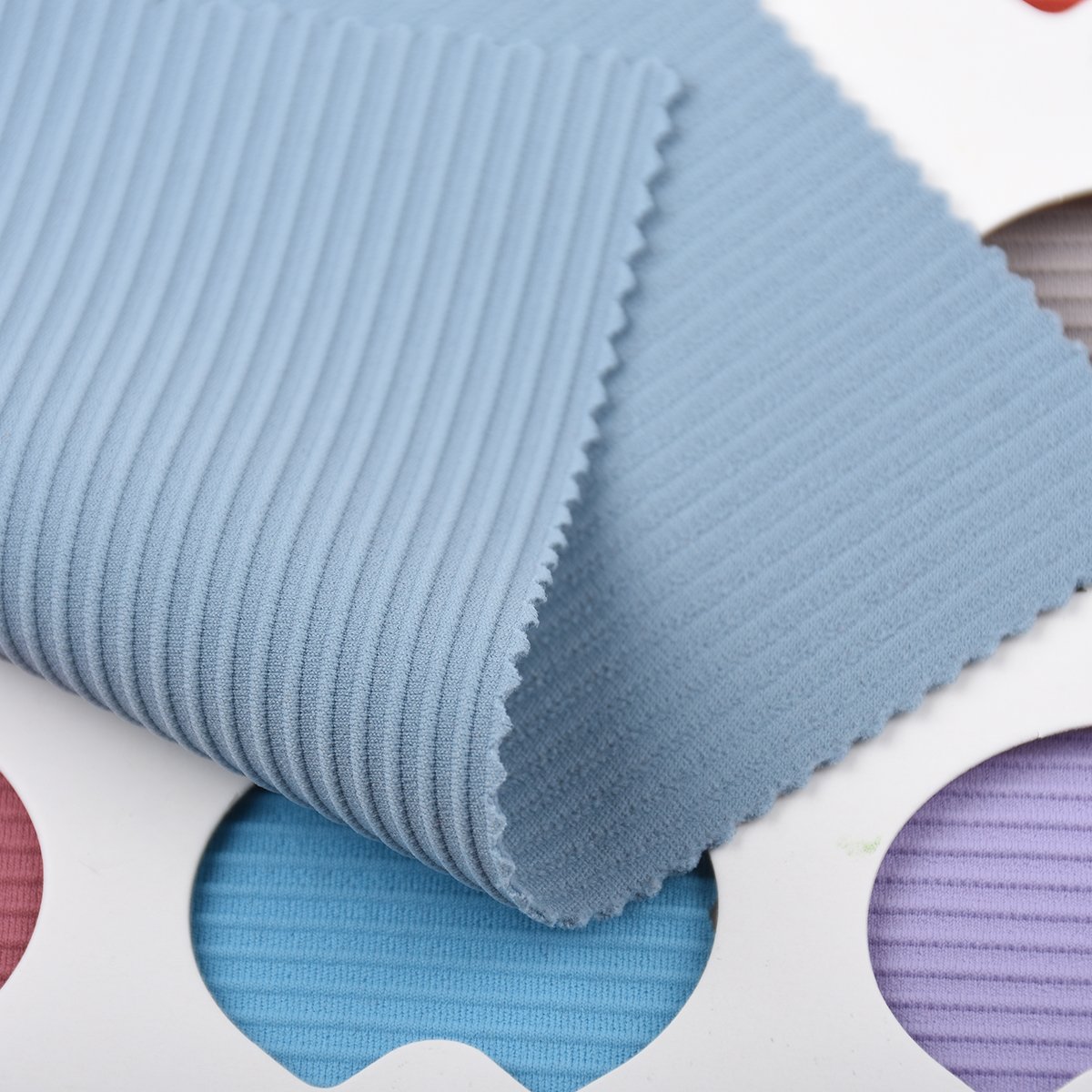 Spandex Bikini Fabric HX2472 Hot Selling Thick-textured Polyamide 4-way Stretch Rib Knitted Weft Plain Dyed Underwear Fabric 36S