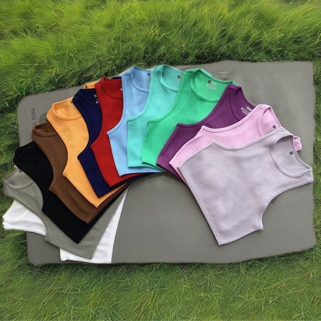 2024 Women's Casual Sports Yoga Crop Top Slim Fit Ribbed Knit Tank with Stretch Sleeveless Vest Custom Logo Solid Color