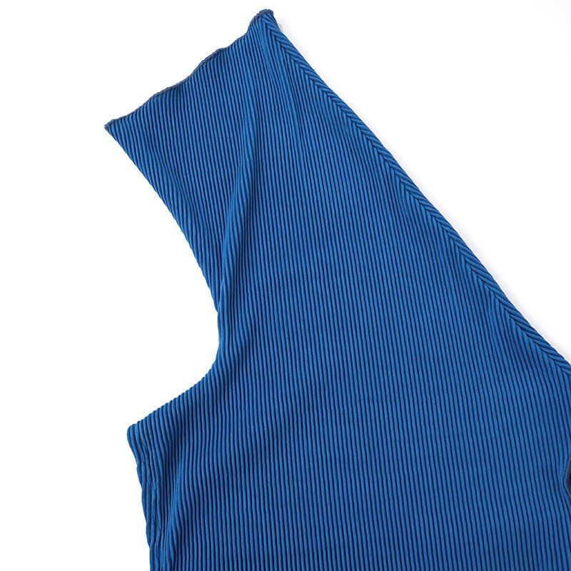 2024 New Design Irregular Drop Shoulder Dress Ribbed Bodycon Mini Dress Sexy Hollow Out Casual Dress For Women