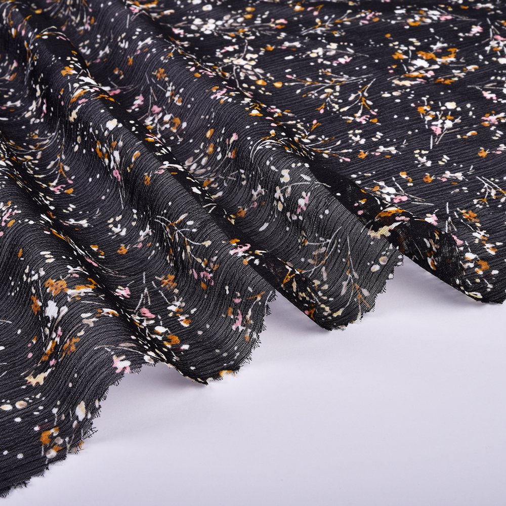 Wholesale Custom Black Floral Liberty London 100% Polyester Woven Printing Fabrics For Women Clothing