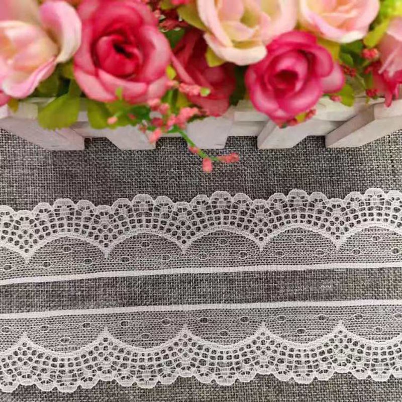 2024 High Quality Fine milk silk embroidery lace 4CM hollow hand DIY clothing accessories children's small fresh lace