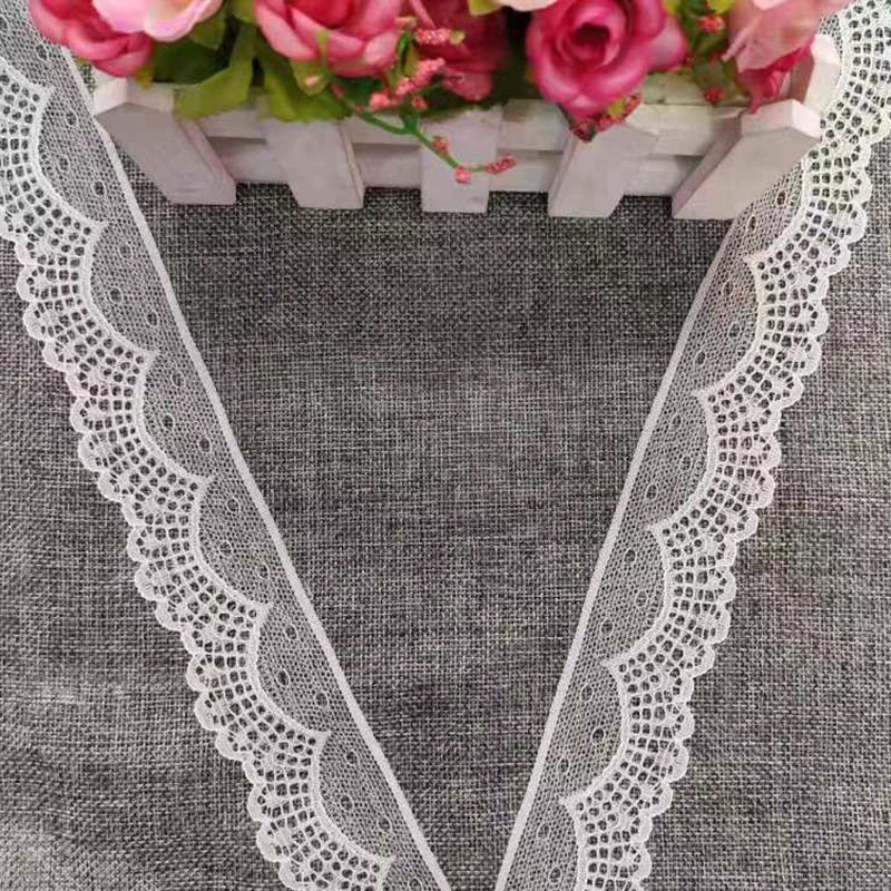 2024 High Quality Fine milk silk embroidery lace 4CM hollow hand DIY clothing accessories children's small fresh lace