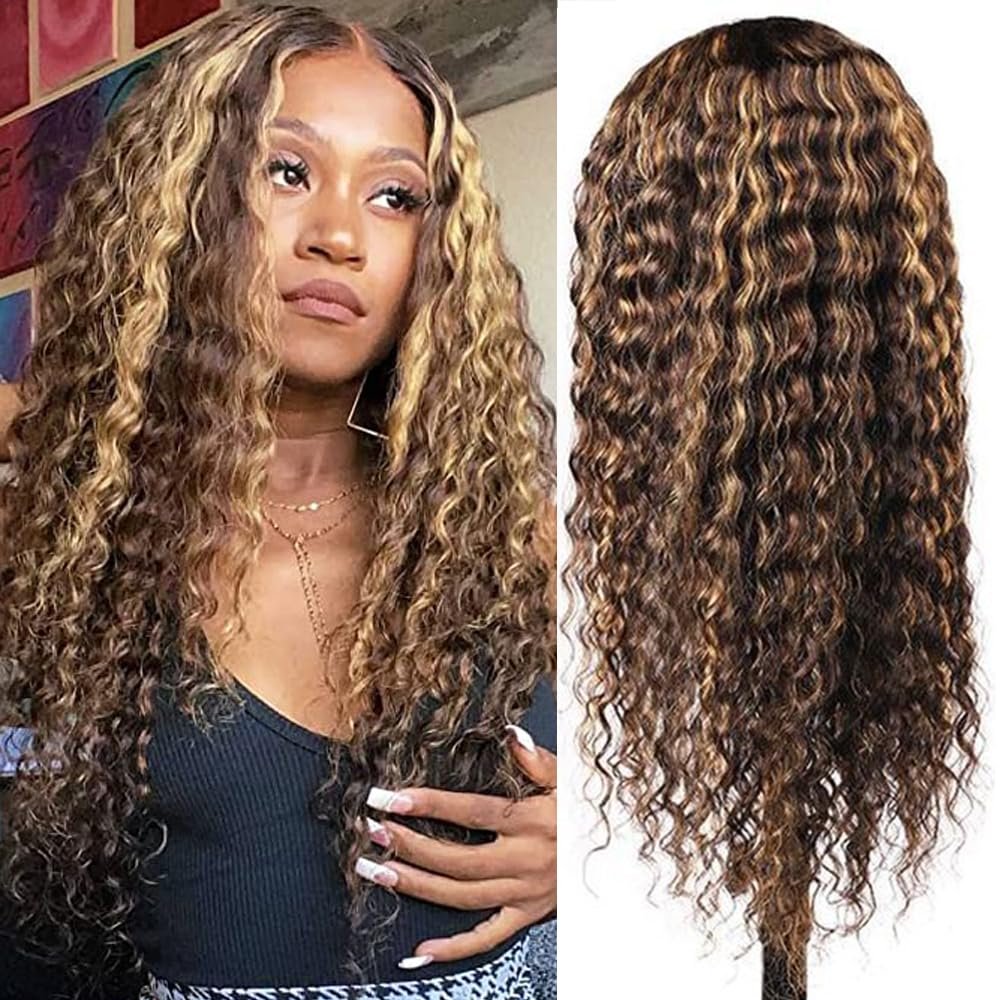 Wholesale Colored Wigs Human Hair Lace Front #4/27 Highlight Deep Curly Wig Full 13x4 Lace Frontal Brazilian 100 Human Raw Wigs
