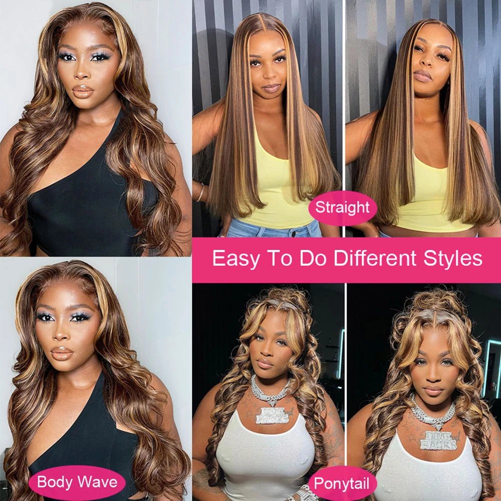Wholesale Colored Wigs Human Hair Lace Front #4/27 Highlight Deep Curly Wig Full 13x4 Lace Frontal Brazilian 100 Human Raw Wigs