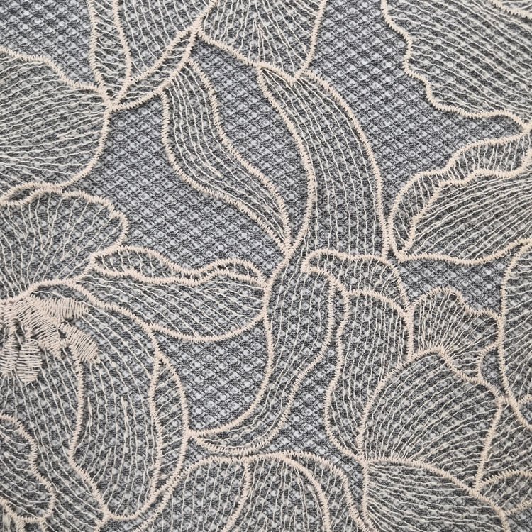 B-629 all over embroidered Polyester tulle lace flat embroidery fabric for Apparel