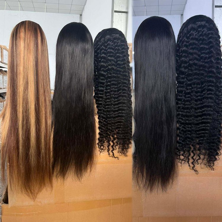 Wholesale Human Hair Wigs Brazilian Hair Jerry Curly Lace Front Wig Without Glue Ready To Go Glue Less Human Hair Wigs
