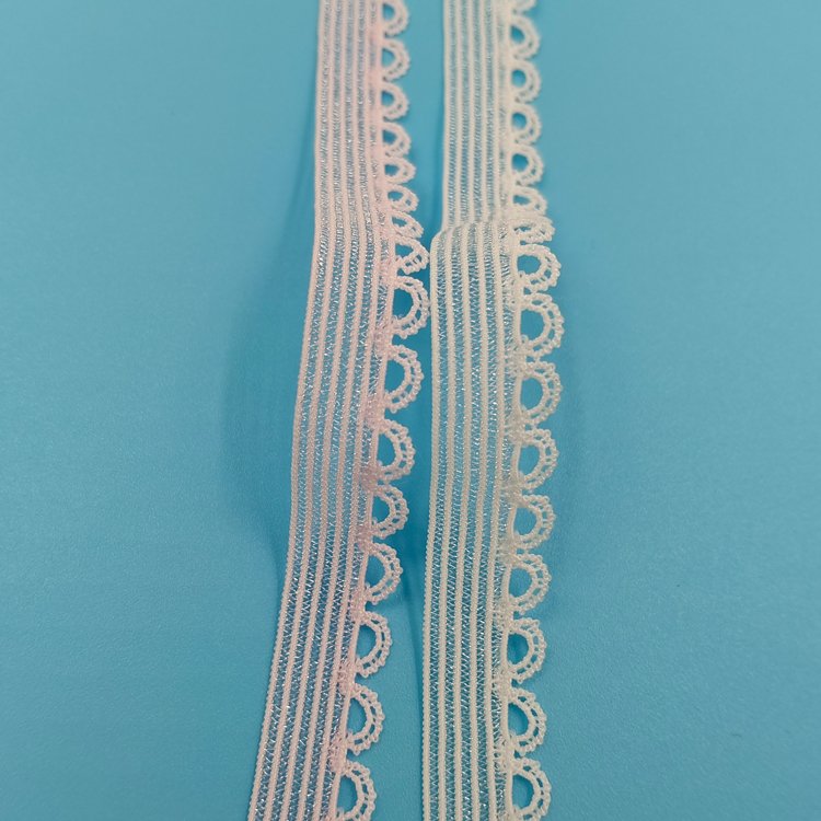 Underwear scallop bud edge lace elastic webbing band sew shiny picot lace belt webbing for underwear dress
