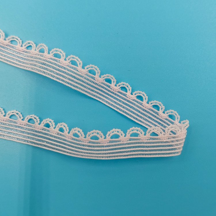 Underwear scallop bud edge lace elastic webbing band sew shiny picot lace belt webbing for underwear dress