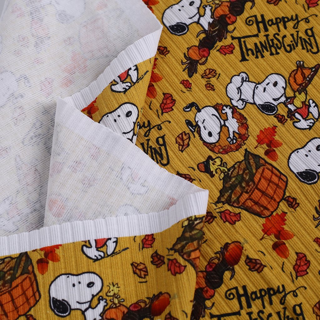 Wholesale custom cartoon pattern animal digital print 95% cotton 5% spandex cotton rib knit fabric