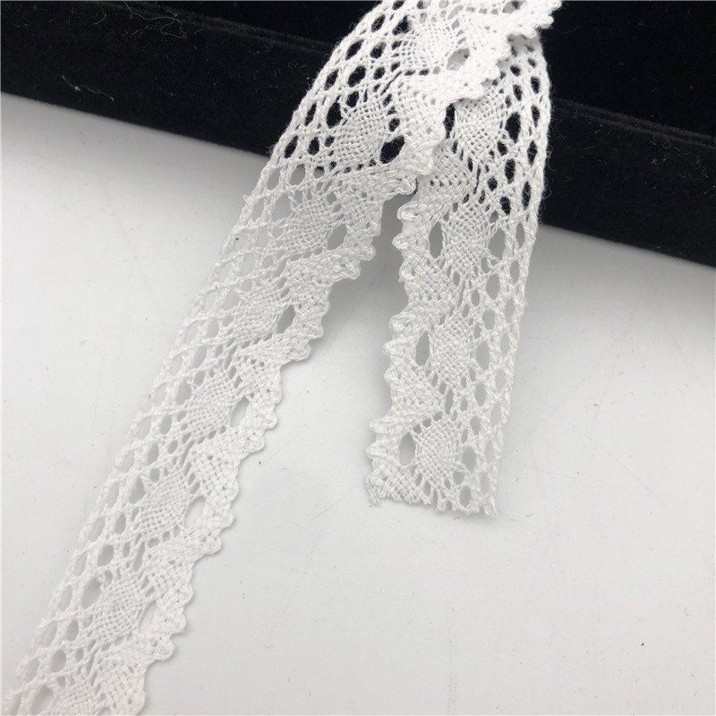 cluny Cotton Lace Crochet Ribbon lace width 25mm Lace Trim Edging Wedding for baby and kid clothes
