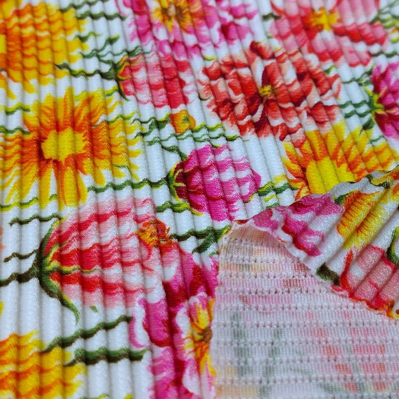spandex 15 polyamides 85 ottoman rib nylon elastane sun flower floral printed fabric for bikini
