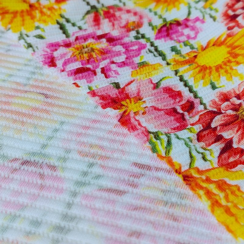 spandex 15 polyamides 85 ottoman rib nylon elastane sun flower floral printed fabric for bikini