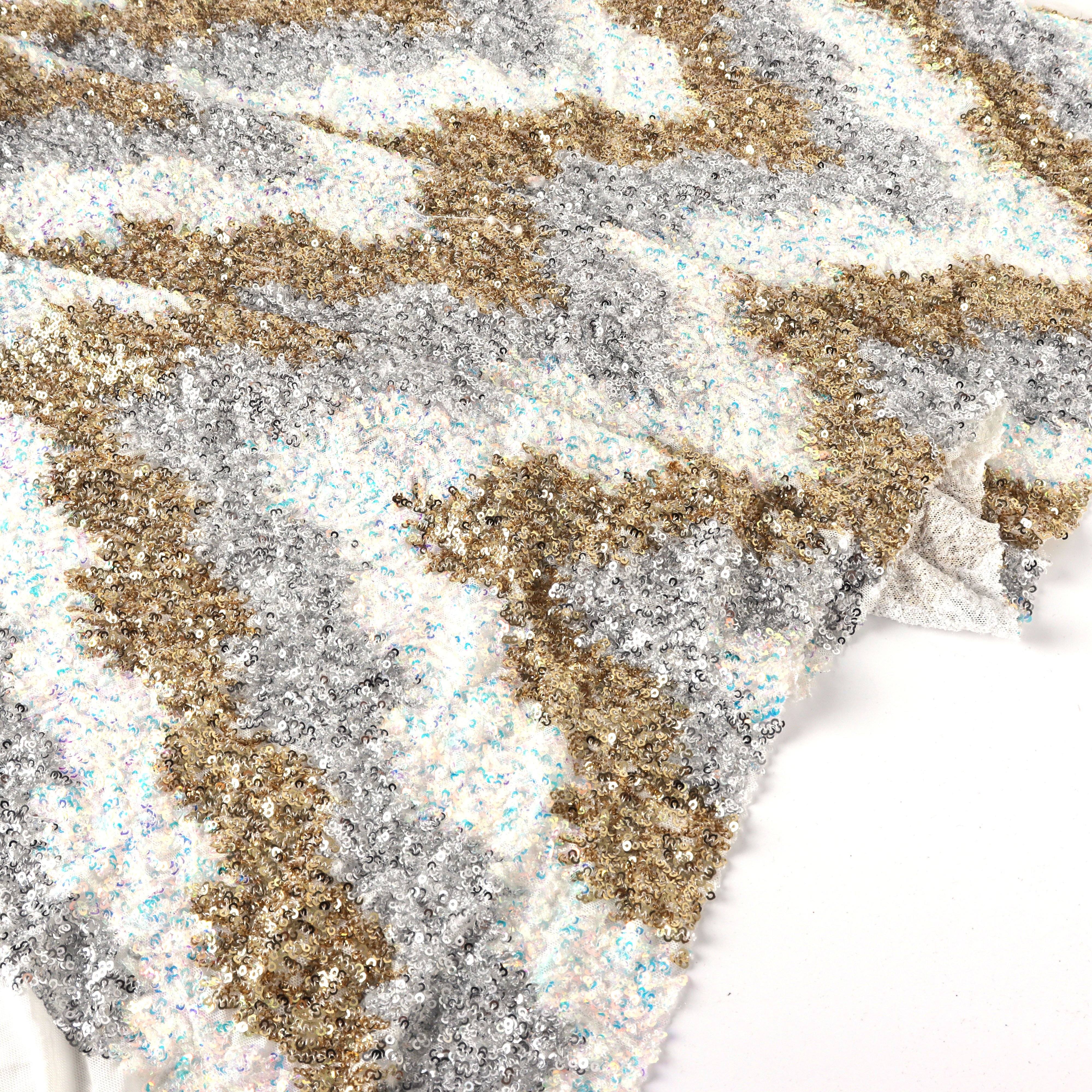 2023 Factory direct sales designer pattern pattern color sequin embroidery German mesh lace fabric