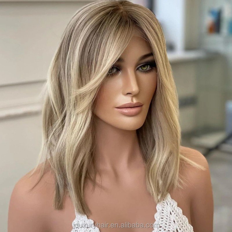Platinum Blonde 4*4 5*5 Silk Top 613 Full Lace russian Hair Wig highlights 13x6 Transparent Lace front wigs for white woman